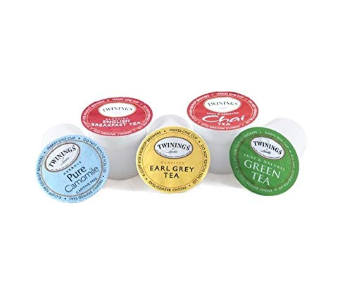 TWININGS OF LONDON Tea 24 K-Cups Keurig Machine Pods Single Serve Capsules Black  Herbal  Chai  Green Or Decaf K Cups Flavors -20 K-Cups Variety Sampler Tea-