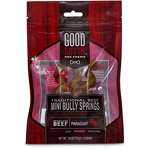Good Lovin  Traditional Beef Mini Bully Spring Dog Chews  Pack of 3  .26 OZ