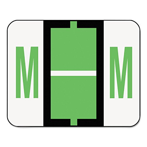 Smead 67083 A-Z Color-Coded Bar-Style End Tab Labels Letter M Light Green 500 Roll