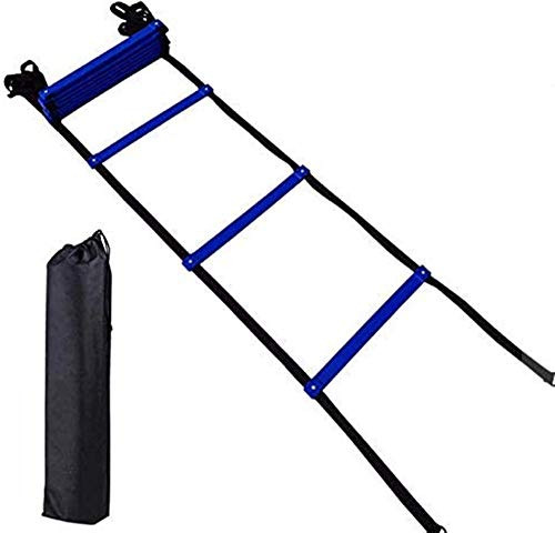 Ebrand Agility Ladder Agility Professional Training Ladder Speed 12 Rung 20ft with Carrying Bag for Soccer  Speed  Football Fitness Feet Training Sports Agility Ladders -Blue  12 Rung 20ft-