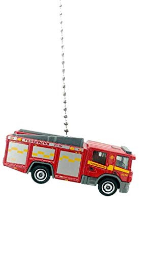 Police  Fire  Rescue Diecast Ceiling Fan Light Chain Pull Ornaments -Scania 360 Fire Engine Red 165-