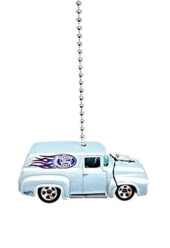 Ford Truck Diecast Ceiling Fan Pull Chain Ornaments -1956 Ford Delivery Light Blue-