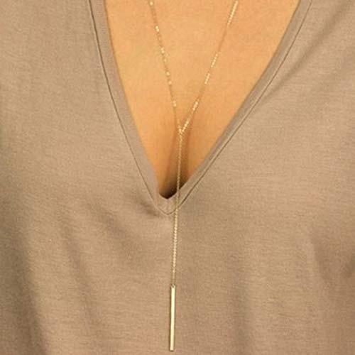 Jovono Bar Pendant Necklaces Y- Necklace Fashion Chain Jewelry for Women and Girls -Gold-