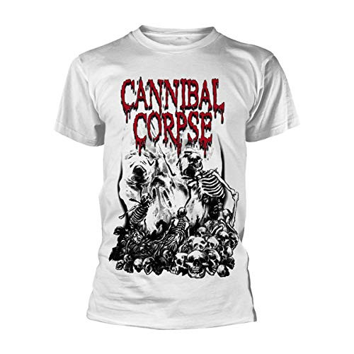 Cannibal Corpse  Pile Of Skulls  -White- T-Shirt -medium-