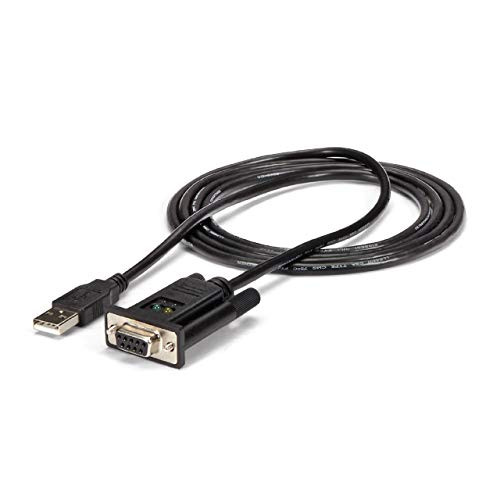 StarTech.com USB to Serial RS232 Adapter - DB9 Serial DCE Adapter Cable with FTDI  Null Modem - USB 1.1   2.0  Bus-Powered -ICUSB232FTN-  Black