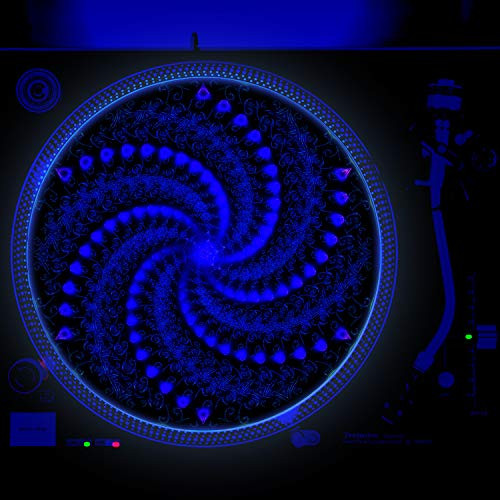 Solar Spiral - DJ Turntable Slipmat 12 inch GLOW -glows under black light-