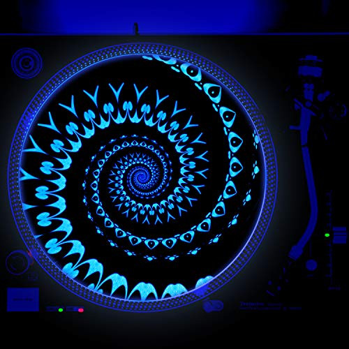 Spade Spiral - DJ Turntable Slipmat 12 inch GLOW -glows under black light-