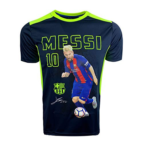 Lionel Messi Photo Poly Shirt Barcelona Leo Messi T-Shirt -Youth Large 10-12 Years- Black Lionel Messi Photo Poly Shirt Barcelona Leo Messi T-Shirt -Youth Large 10-12 Years- Black