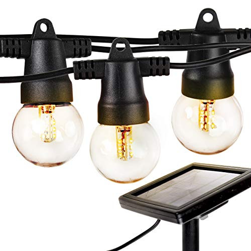 Brightech Ambience Pro - Waterproof Solar LED Outdoor String Lights Hanging 1W Retro Edison Filament Bulbs - 27 Ft Globe Lights Create Bistro Ambience in Your Yard, Pergola Brightech Ambience Pro - Waterproof Solar LED Outdoor String Lights Hanging 1W Retro Edison Filament Bulbs - 27 Ft Globe Lights Create Bistro Ambience in Your Yard, Pergola