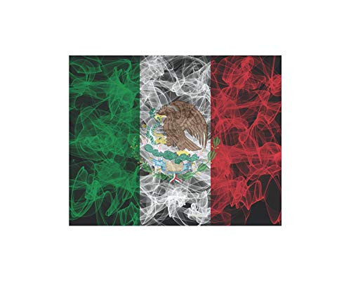 Mexican Flag Sticker Decal  Mexico Smoke Flag  Bandera DE Mexico  3.75 inch X 4.50 inch -Pack of 2-