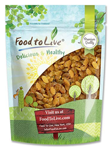 California Jumbo Golden Raisins  2.5 Pounds - Seedless  Sun-Dried  No Added Oil  No Added Sugar  Kosher  Vegan  Raw  Bulk