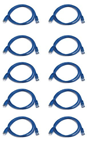 BattleBorn 10 Pack Lot - 5ft Cat5e Cat5 Ethernet Network LAN Patch Cable Cord RJ45 - Blue