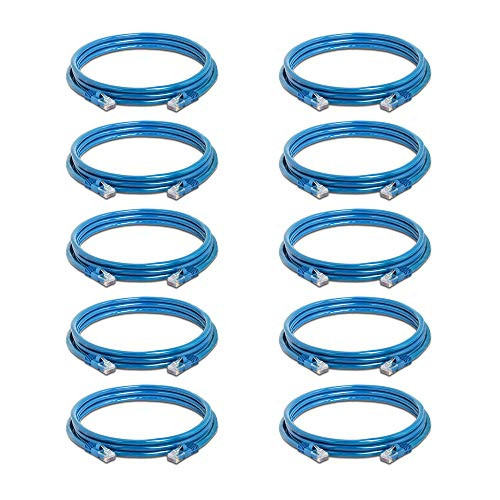 BattleBorn 10 Pack Lot - 7ft Cat5e Cat5 Ethernet Network LAN Patch Cable Cord RJ45 - Blue