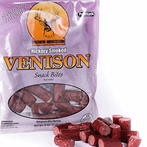Hickory Smoked Venison Jerky Snack Bites 6oz- Exotic Meat Wild Game Beef Jerky