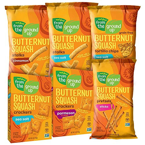 REAL FOOD FROM THE GROUND UP Butternut Squash Crackers  6 Ct. -Variety Pack-