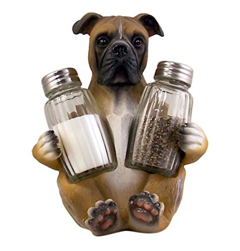 Boxer Dog Salt and Pepper Shaker Holder -Shakers Included-