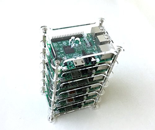 GeauxRobot Raspberry Pi 3 Model B 6-layer Dog Bone Stack Clear Case Box Enclosure also for Pi 2B B+ A+ B A ...