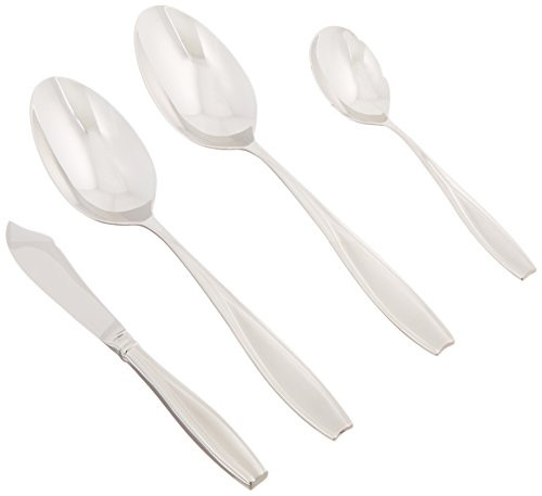 Gorham Tulip Frosted Stainless Flatware 4-Piece Serving Set