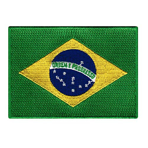 Brazil Flag Embroidered Patch Brazilian Brasil Iron-On National Emblem