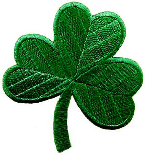Irish Clover Dark Green Embroidered Patch Lucky Shamrock Iron-On Ireland Emblem