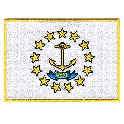 Rhode Island State Flag Embroidered Patch Iron-On RI Emblem