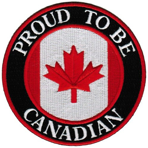 Proud To Be Canadian Embroidered Patch Canada Maple Leaf Flag Iron-On Biker Emblem