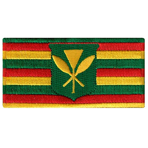 Hawaii Kanaka Maoli State Flag Embroidered Patch Iron-On Kamehameha Hawaiian
