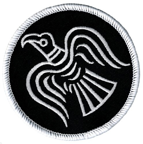 Odin s Raven Black Embroidered Patch Viking Iron-on Norway Flag Banner