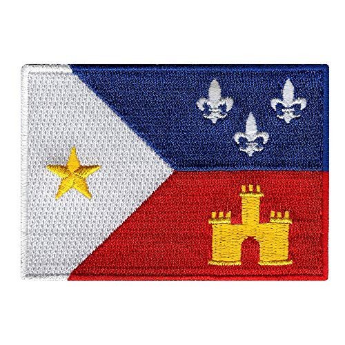 Cajun Flag Embroidered Patch Acadiana New Orleans Louisiana Iron-On Emblem