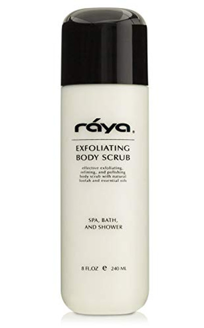 RAYA Exfoliating Body Scrub 8 oz -S-103- - Exfoliating  Refining  and Polishing Body Scrub - Made with Natural Loofah and Essential Oils - Relieves Ingrown Hairs