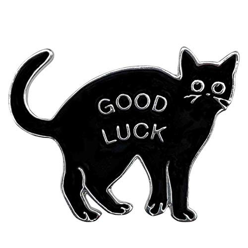 Black Cat Good Luck Enamel Lapel Pin