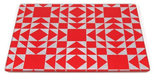 Strawberry Patchwork Tempered Glass Rectangular Cutting Board  8 x 10 Inch