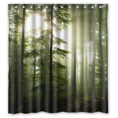 FMSHPON Sunshine Forest Tree WaterProof Polyester Fabric Shower Curtain 66 x 72 Inches FMSHPON Sunshine Forest Tree WaterProof Polyester Fabric Shower Curtain 66 x 72 Inches