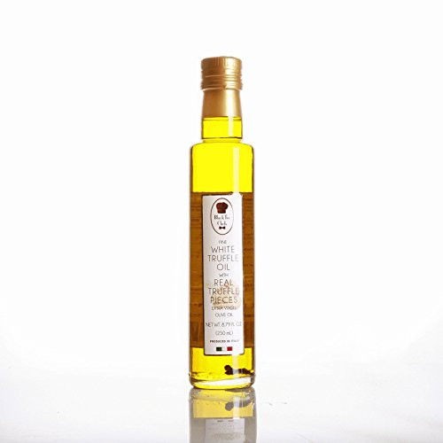 Black Tie Chefs Fine Italian White Truffle Oil with REAL TRUFFLE PIECES 250ML -8 FL OZ-