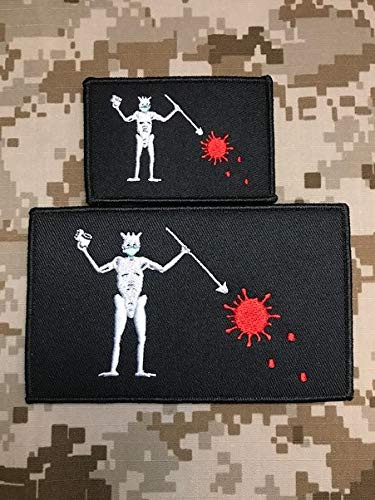 Blackbeard Pirate Embroider Patch 2020 Set Navy Seal Team 3 Edward Teach Hook Backing Size 3 inchx 2 inch and 5 inchx 3 inch