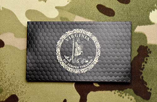 BritKitUSA Infrared Virginia State Flag Patch VA IR US Army Navy Seal Sic Semper Tyrannis 3.5 inch x 2 inch