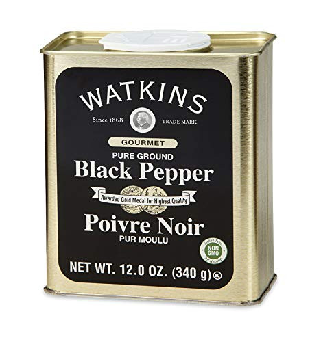 Watkins Gourmet Spice Tin  Pure Ground Black Pepper  12 oz. Tin  1-Count