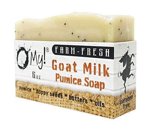 O My! Goat Milk Pumice Soap 6oz - Citrus - Made with Farm-Fresh Goat Milk - Pumice to Gently Cleanse - Gently Exfoliates - Paraben Free - Leaping Bunny Certified - Made in USA