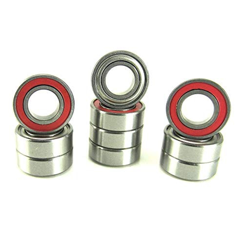 TRB RC 6x12x4mm Ball Bearings ABEC 3 Hybrid Seals -10- MR126-RZ-RED