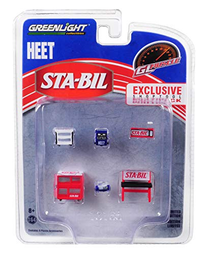 Greenlight Muscle Shop Tools Sta-BIL  and  Heet 6Piece Set 1 64 by 13165  Multicolor