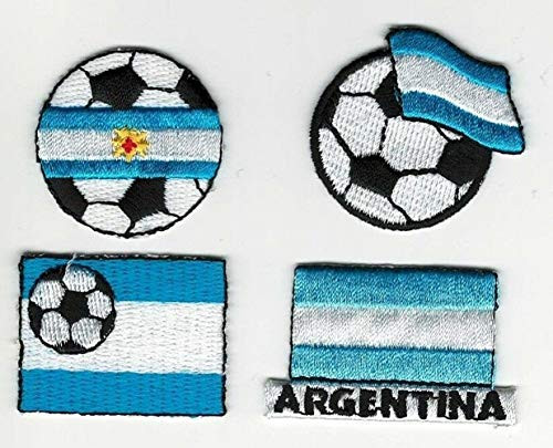 Spk Art Soccer Ball La Argentina Flag Embroidery Applique Iron On Patch  Sew on Patches Badge DIY Craft
