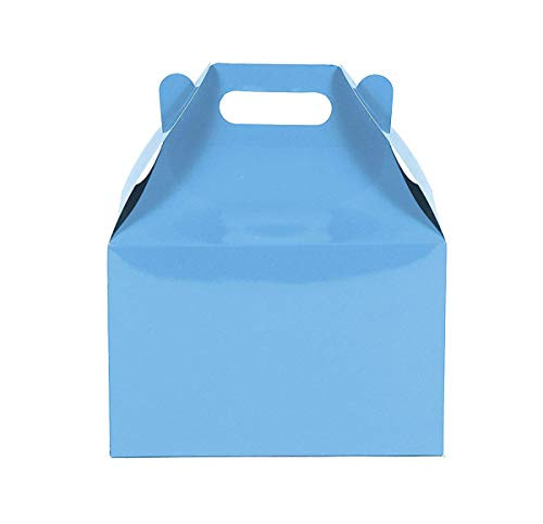 12CT -1 Dozen- Large Biodegradable Kraft Craft Favor Treat Gable Boxes -Large  Light Blue-