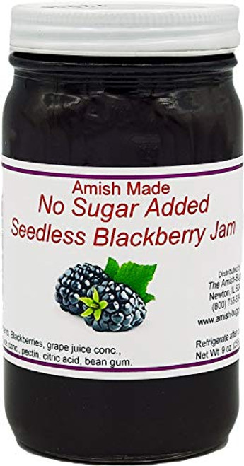 No Sugar Added Seedless Blackberry Amish Jam - 8 Oz Set of 3 Jars No Sugar Added Seedless Blackberry Amish Jam - 8 Oz Set of 3 Jars