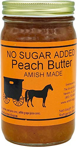No Sugar Added Flavored Peach Butters -  inch8 Oz. Jar - Qty 3 inch