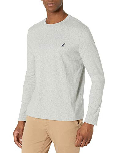 Nautica Men s J-Class Logo Long Sleeve T-Shirt  Grey Heather  Large