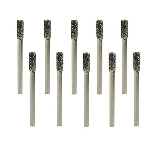 1 8 inch shank Diamond Mounted Grinding Carving Burr  60 Grit 4mm Cylinder Head Rotary Tool Grinding Bits -3mm shank x 4mm head-