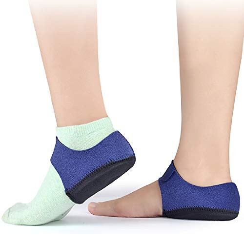 Heel Protectors Heel Cups for Plantar Fasciitis Heel Pain Relief Protectors for Heel Spur  Cracked Heels  Achilles Tendonitis  Heel Support Sleeves Seat Wraps Heel Sleeve Pads Cushion -Blue-