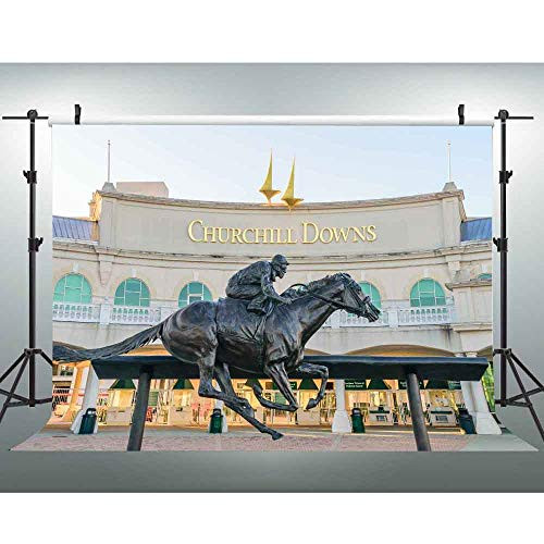 EOA 7-W- x5-H- FT Churchill Down Kentucky Derby Day Party Backdrops Horse Racing Statue Course Photo Background Birthday Cocktail Events Banner Seamless Backdrop for Photography Studio Props EOA 7-W- x5-H- FT Churchill Down Kentucky Derby Day Party Backdrops Horse Racing Statue Course Photo Background Birthday Cocktail Events Banner Seamless Backdrop for Photography Studio Props