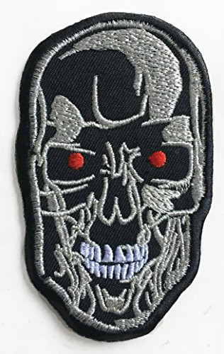 Terminator Patch -3.5 Inch- Cyborg T-800 Robot Embroidered Iron Sew on Badge Applique Movie Souvenir Costume Skynet Cosplay