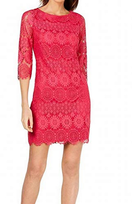 Jessica Howard Womens Lace Party Shift Dress Pink 12